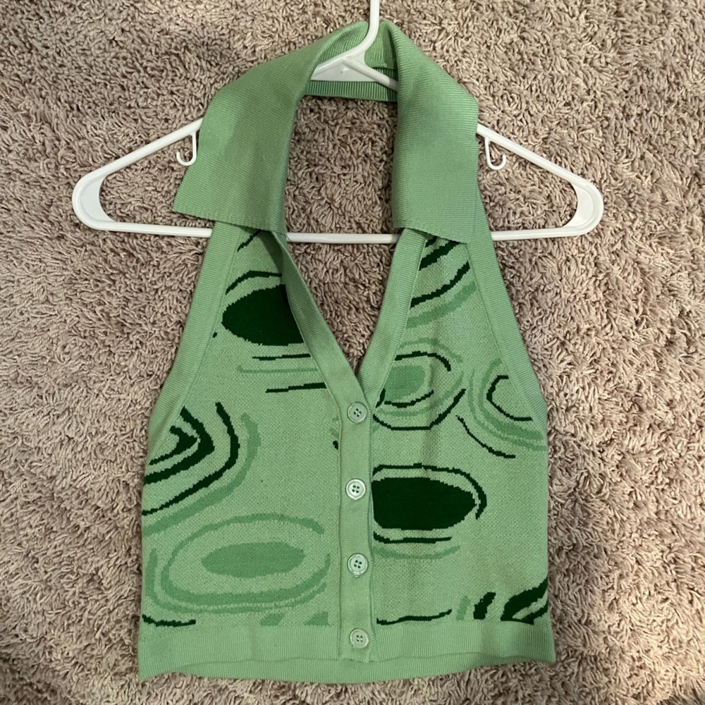 Green sweater tank top